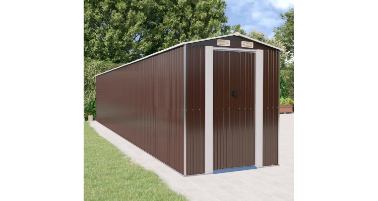 Magazie de gradina, maro inchis, 192x1021x223 cm otel galvanizat Mobilier Grădină